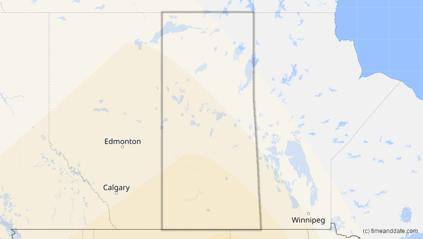 A map of Saskatchewan, Kanada, showing the path of the 16. Jan 2056 Ringförmige Sonnenfinsternis
