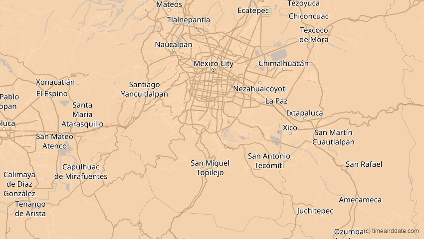 A map of Ciudad de México, Mexiko, showing the path of the 16. Jan 2056 Ringförmige Sonnenfinsternis