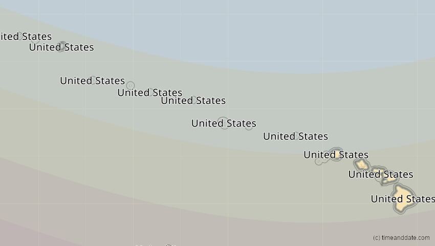 A map of Hawaii, USA, showing the path of the 16. Jan 2056 Ringförmige Sonnenfinsternis