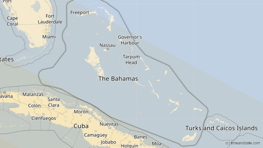 A map of Bahamas, showing the path of the 12. Jul 2056 Ringförmige Sonnenfinsternis
