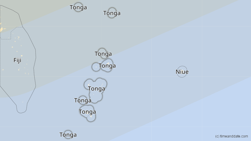 A map of Tonga, showing the path of the 13. Jul 2056 Ringförmige Sonnenfinsternis
