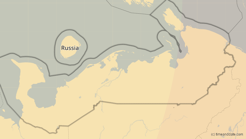 A map of Nenzen, Russland, showing the path of the 1–2. Jul 2057 Ringförmige Sonnenfinsternis