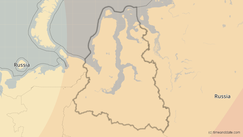 A map of Jamal-Nenzen, Russland, showing the path of the 2. Jul 2057 Ringförmige Sonnenfinsternis