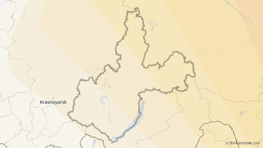 A map of Irkutsk, Russland, showing the path of the 16. Nov 2058 Partielle Sonnenfinsternis