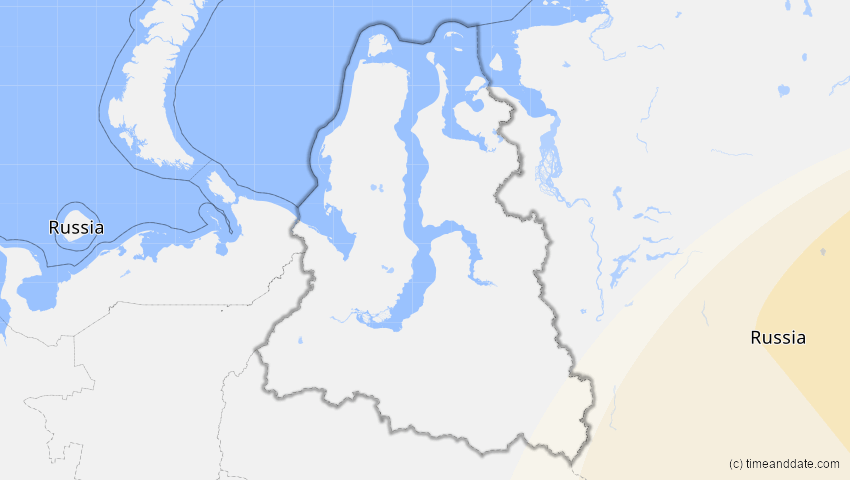 A map of Jamal-Nenzen, Russland, showing the path of the 16. Nov 2058 Partielle Sonnenfinsternis