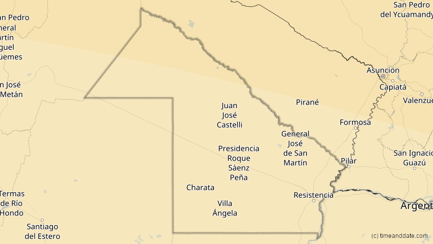 A map of Chaco, Argentinien, showing the path of the 11. Mai 2059 Totale Sonnenfinsternis