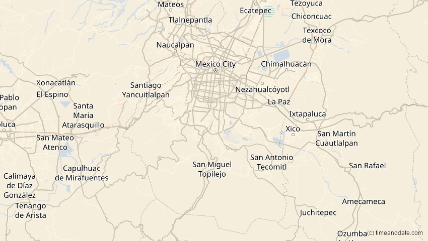 A map of Ciudad de México, Mexiko, showing the path of the 11. Mai 2059 Totale Sonnenfinsternis
