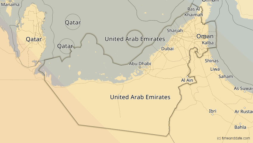 A map of Vereinigte Arabische Emirate, showing the path of the 5. Nov 2059 Ringförmige Sonnenfinsternis