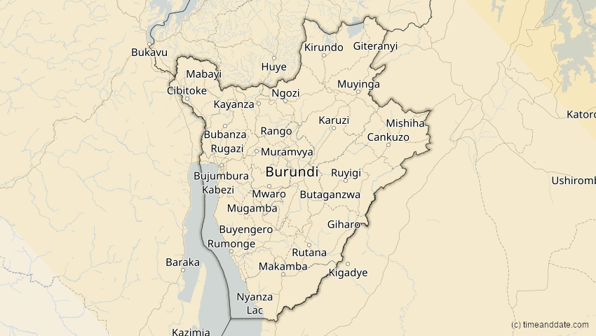 A map of Burundi, showing the path of the 5. Nov 2059 Ringförmige Sonnenfinsternis