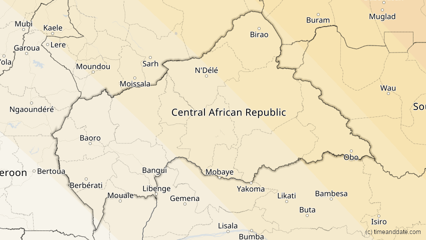 A map of Zentralafrikanische Republik, showing the path of the 5. Nov 2059 Ringförmige Sonnenfinsternis