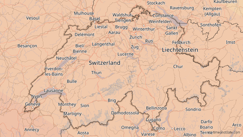A map of Schweiz, showing the path of the 5. Nov 2059 Ringförmige Sonnenfinsternis