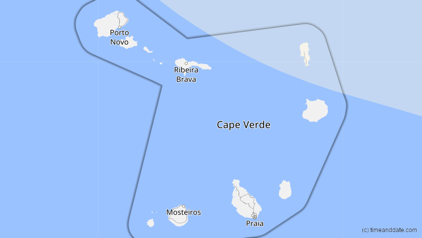 A map of Cabo Verde, showing the path of the 5. Nov 2059 Ringförmige Sonnenfinsternis