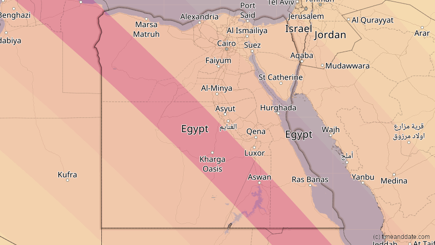 A map of Ägypten, showing the path of the 5. Nov 2059 Ringförmige Sonnenfinsternis