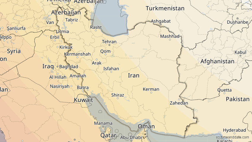 A map of Iran, showing the path of the 5. Nov 2059 Ringförmige Sonnenfinsternis