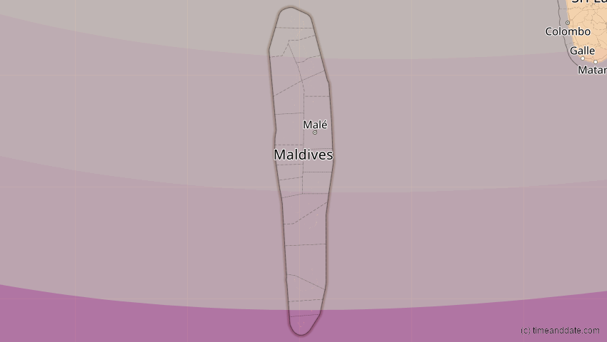 A map of Malediven, showing the path of the 5. Nov 2059 Ringförmige Sonnenfinsternis