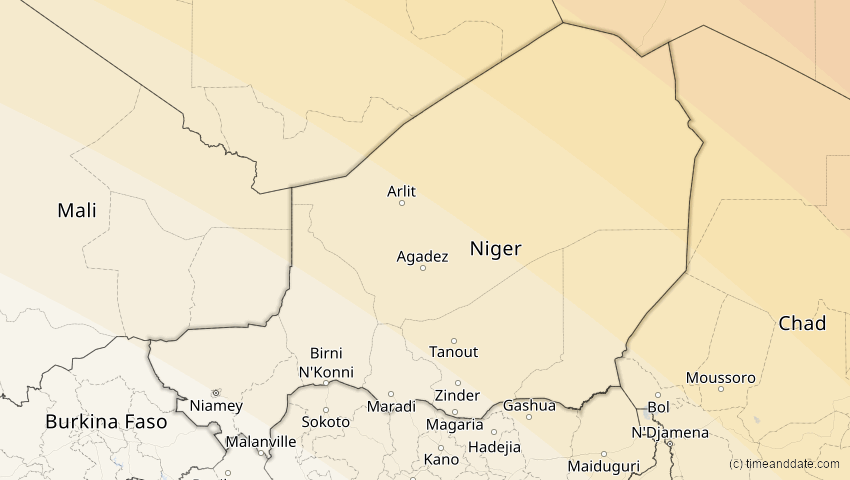 A map of Niger, showing the path of the 5. Nov 2059 Ringförmige Sonnenfinsternis