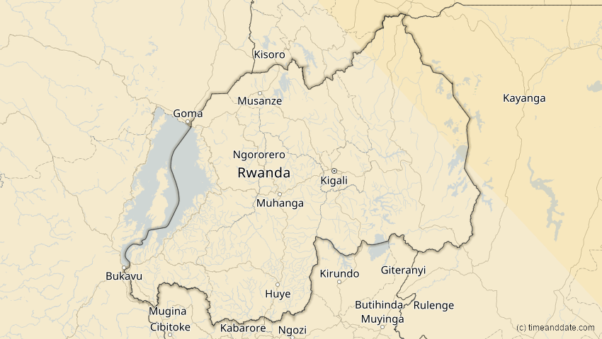 A map of Ruanda, showing the path of the 5. Nov 2059 Ringförmige Sonnenfinsternis