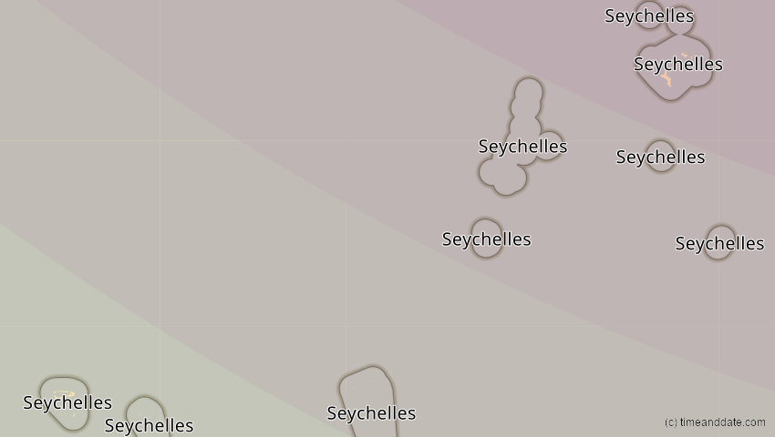 A map of Seychellen, showing the path of the 5. Nov 2059 Ringförmige Sonnenfinsternis