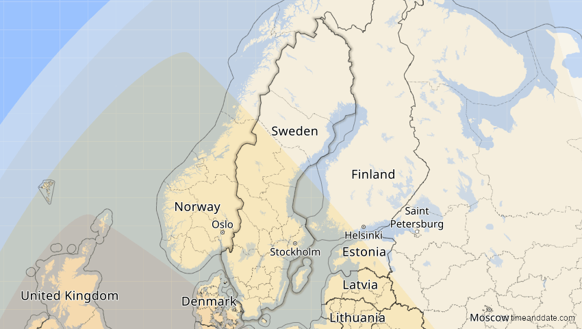 A map of Schweden, showing the path of the 5. Nov 2059 Ringförmige Sonnenfinsternis