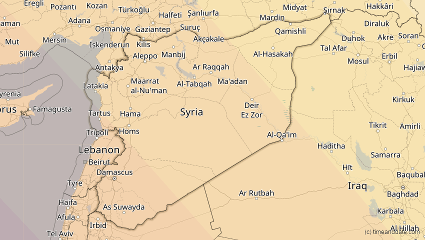 A map of Syrien, showing the path of the 5. Nov 2059 Ringförmige Sonnenfinsternis