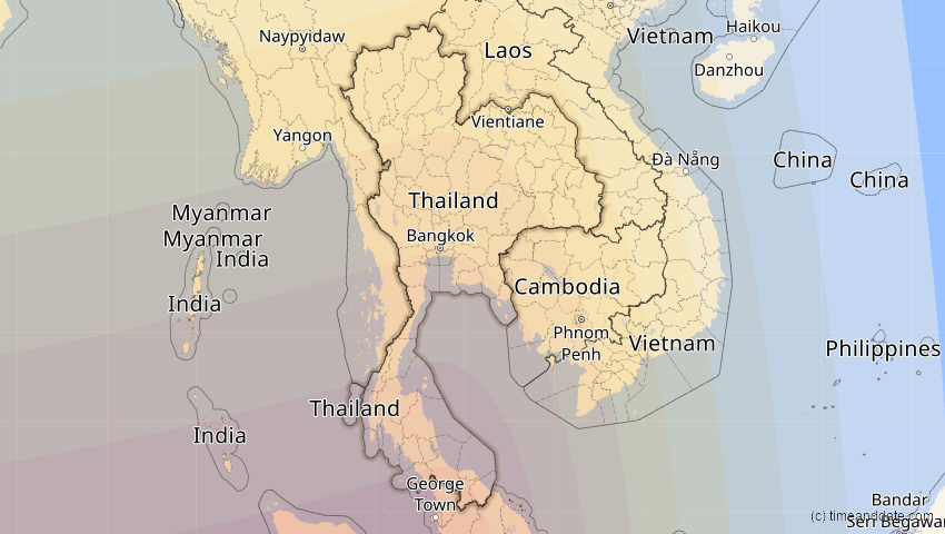 A map of Thailand, showing the path of the 5. Nov 2059 Ringförmige Sonnenfinsternis