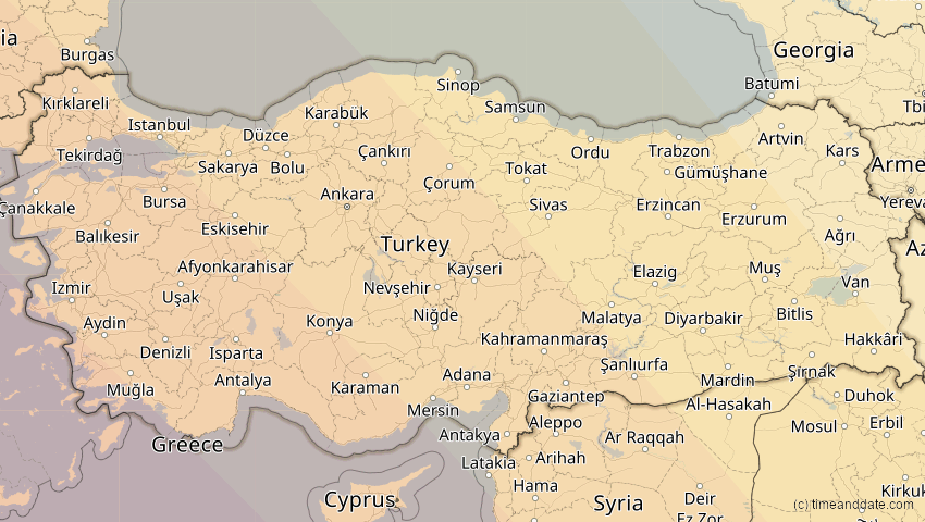 A map of Türkei, showing the path of the 5. Nov 2059 Ringförmige Sonnenfinsternis