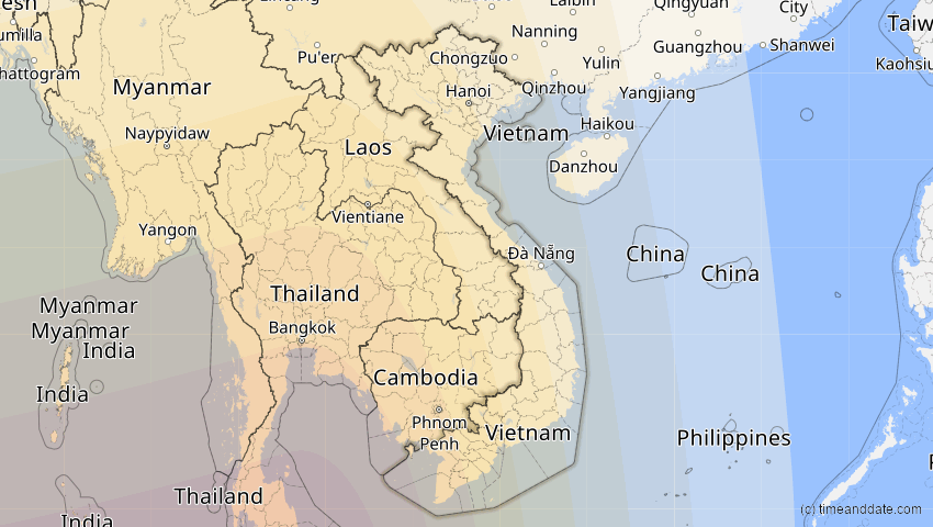 A map of Vietnam, showing the path of the 5. Nov 2059 Ringförmige Sonnenfinsternis