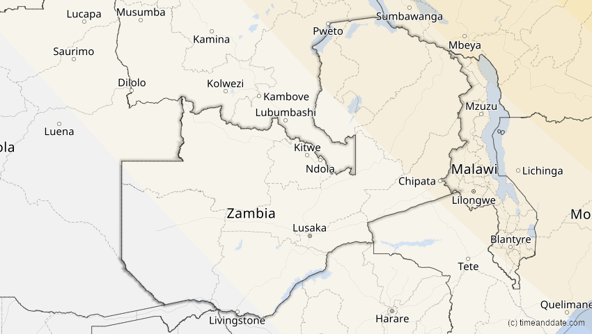 A map of Sambia, showing the path of the 5. Nov 2059 Ringförmige Sonnenfinsternis