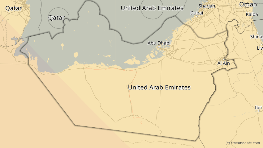 A map of Abu Dhabi, Vereinigte Arabische Emirate, showing the path of the 5. Nov 2059 Ringförmige Sonnenfinsternis