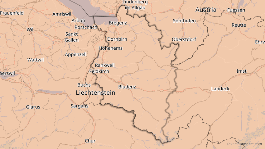 A map of Vorarlberg, Österreich, showing the path of the 5. Nov 2059 Ringförmige Sonnenfinsternis