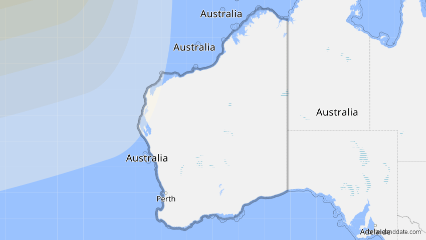 A map of Western Australia, Australien, showing the path of the 5. Nov 2059 Ringförmige Sonnenfinsternis