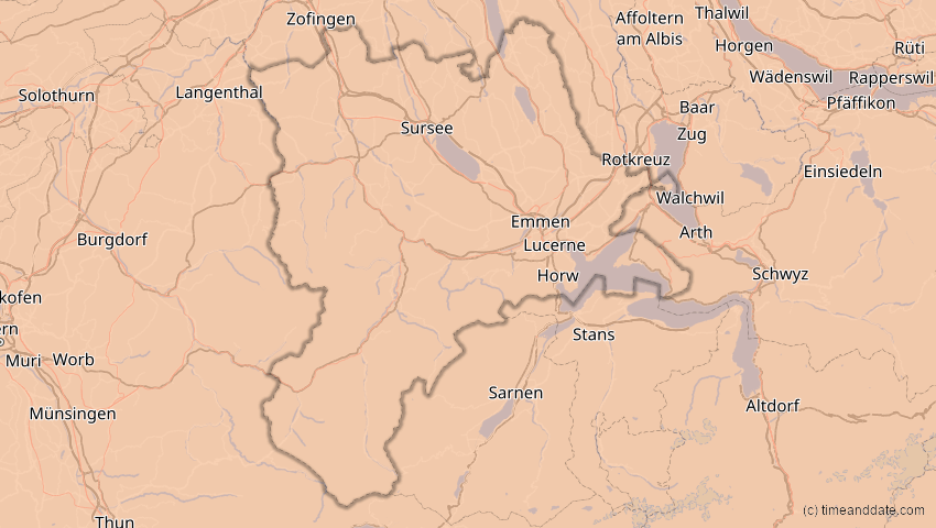A map of Luzern, Schweiz, showing the path of the 5. Nov 2059 Ringförmige Sonnenfinsternis