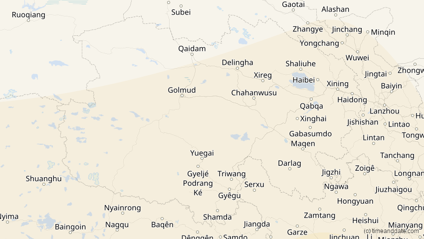 A map of Qinghai, China, showing the path of the 5. Nov 2059 Ringförmige Sonnenfinsternis