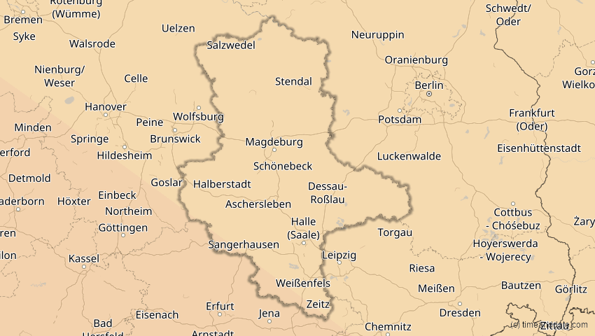 A map of Sachsen-Anhalt, Deutschland, showing the path of the 5. Nov 2059 Ringförmige Sonnenfinsternis