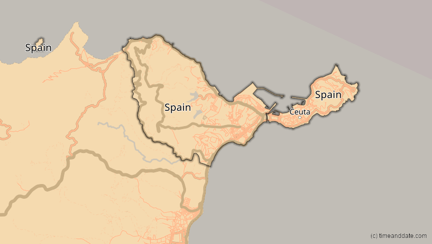 A map of Ceuta, Spanien, showing the path of the 5. Nov 2059 Ringförmige Sonnenfinsternis