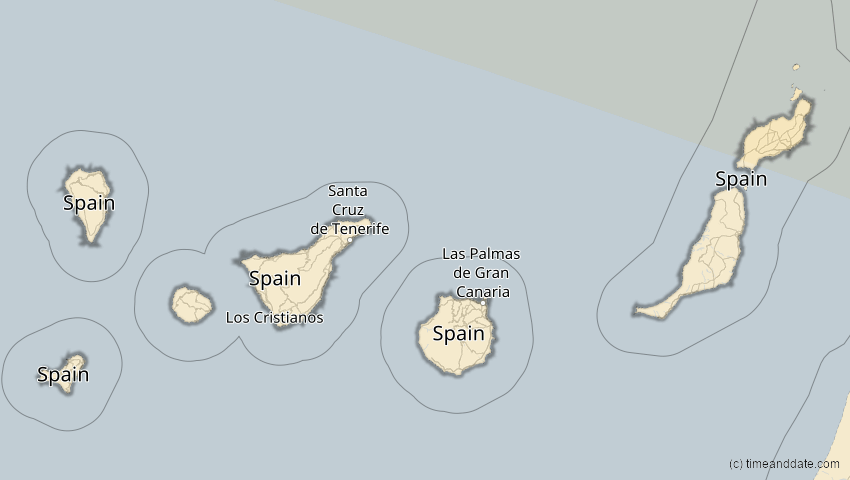 A map of Kanarische Inseln, Spanien, showing the path of the 5. Nov 2059 Ringförmige Sonnenfinsternis