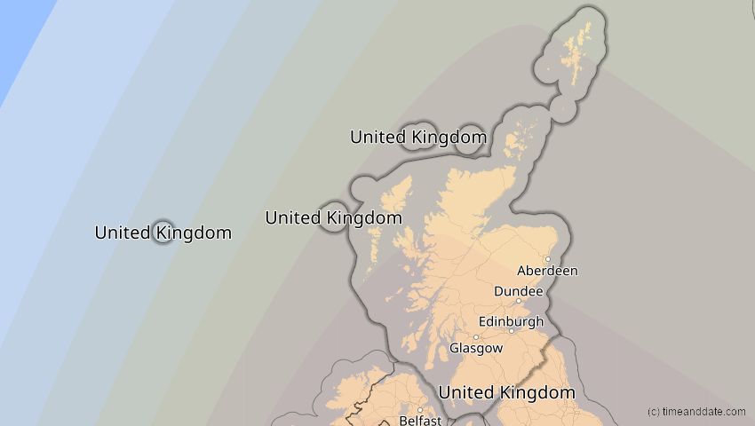 A map of Schottland, Großbritannien, showing the path of the 5. Nov 2059 Ringförmige Sonnenfinsternis