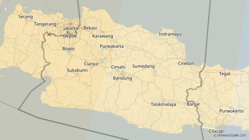 A map of Jawa Barat, Indonesien, showing the path of the 5. Nov 2059 Ringförmige Sonnenfinsternis