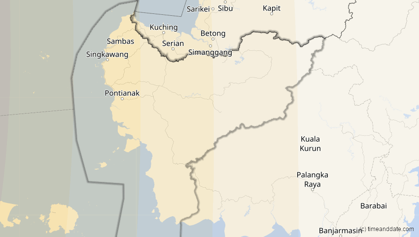 A map of Kalimantan Barat, Indonesien, showing the path of the 5. Nov 2059 Ringförmige Sonnenfinsternis