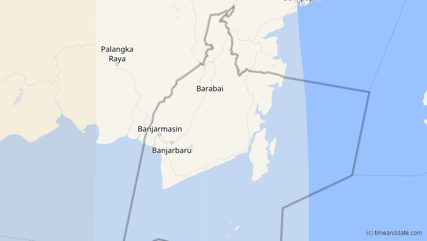 A map of Kalimantan Selatan, Indonesien, showing the path of the 5. Nov 2059 Ringförmige Sonnenfinsternis