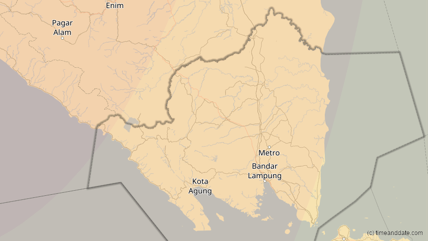 A map of Lampung, Indonesien, showing the path of the 5. Nov 2059 Ringförmige Sonnenfinsternis