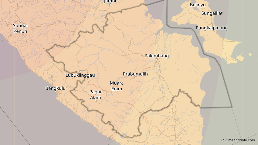 A map of Sumatera Selatan, Indonesien, showing the path of the 5. Nov 2059 Ringförmige Sonnenfinsternis