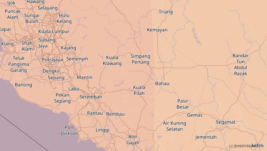 A map of Negeri Sembilan, Malaysia, showing the path of the 5. Nov 2059 Ringförmige Sonnenfinsternis