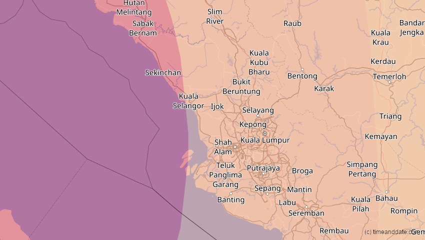 A map of Selangor, Malaysia, showing the path of the 5. Nov 2059 Ringförmige Sonnenfinsternis