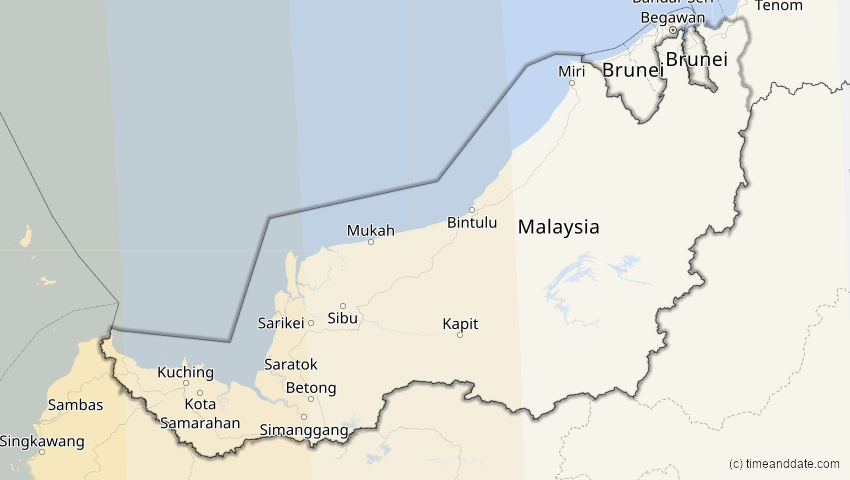 A map of Sarawak, Malaysia, showing the path of the 5. Nov 2059 Ringförmige Sonnenfinsternis