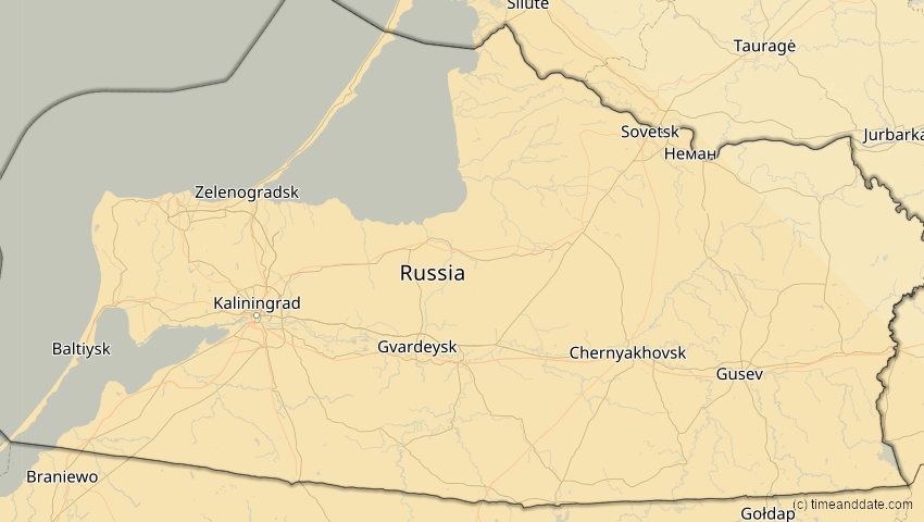 A map of Kaliningrad, Russland, showing the path of the 5. Nov 2059 Ringförmige Sonnenfinsternis