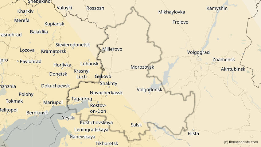 A map of Rostow, Russland, showing the path of the 5. Nov 2059 Ringförmige Sonnenfinsternis