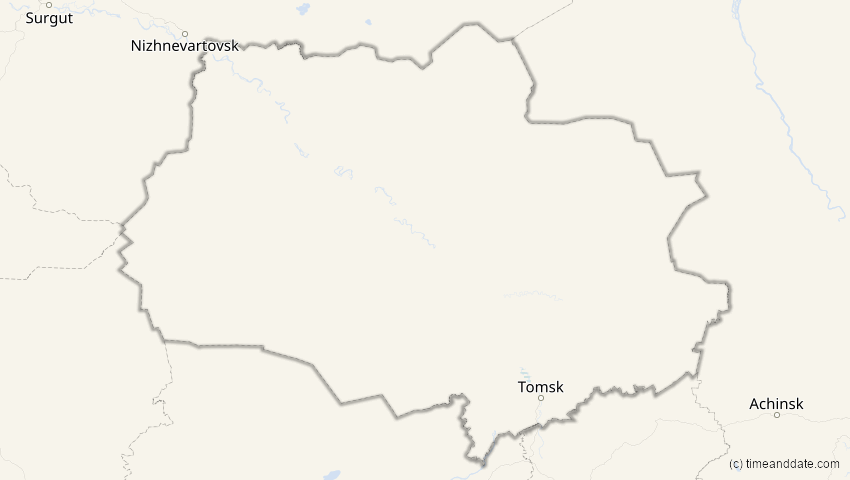 A map of Tomsk, Russland, showing the path of the 5. Nov 2059 Ringförmige Sonnenfinsternis