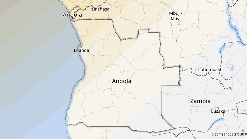 A map of Angola, showing the path of the 30. Apr 2060 Totale Sonnenfinsternis