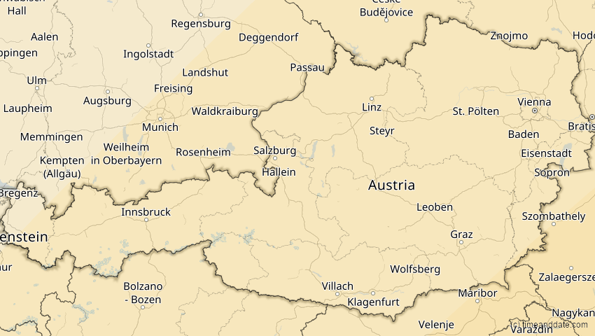 A map of Österreich, showing the path of the 30. Apr 2060 Totale Sonnenfinsternis